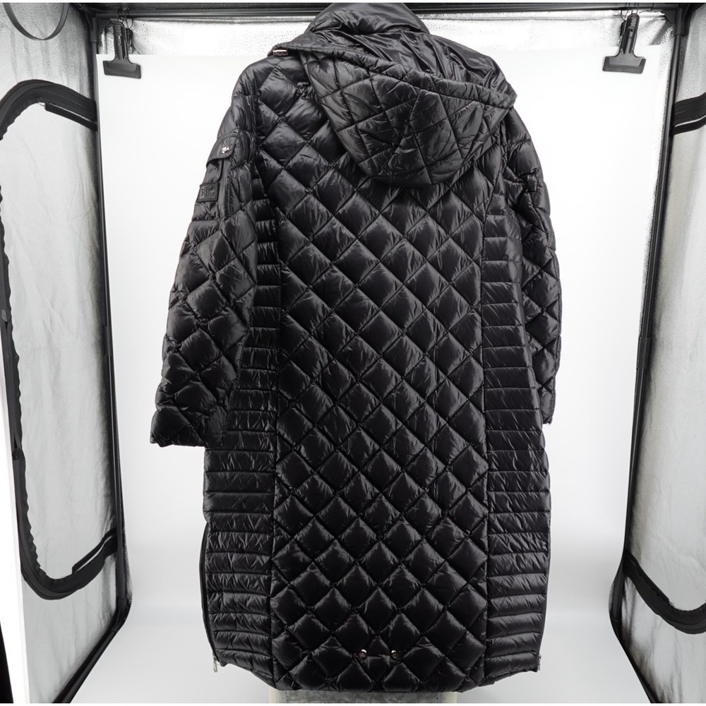 Lauren‎ Ralph Lauren Womens Black Diamond Quilted Down Puffer Coat Hooded XL - Picture 5 of 11